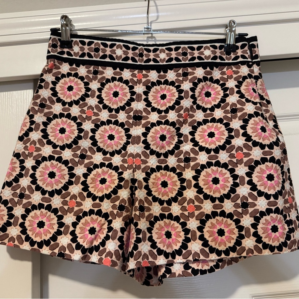 Kate Spade Pink and Black Floral High Waist Shorts Size 4